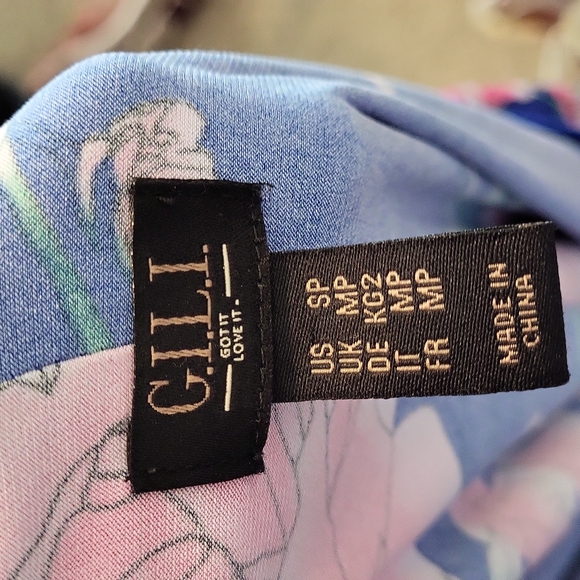 G.i.l.i. Blue Floral Side Slits Effortless Summer Fun Cruise Vacation Dress S/P - Picture 10 of 17